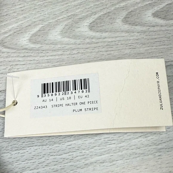 Free People x Zulu & Zephyr Stripe Halter One Piece Swimsuit Stripe Plum Size 10 - Picture 13 of 13